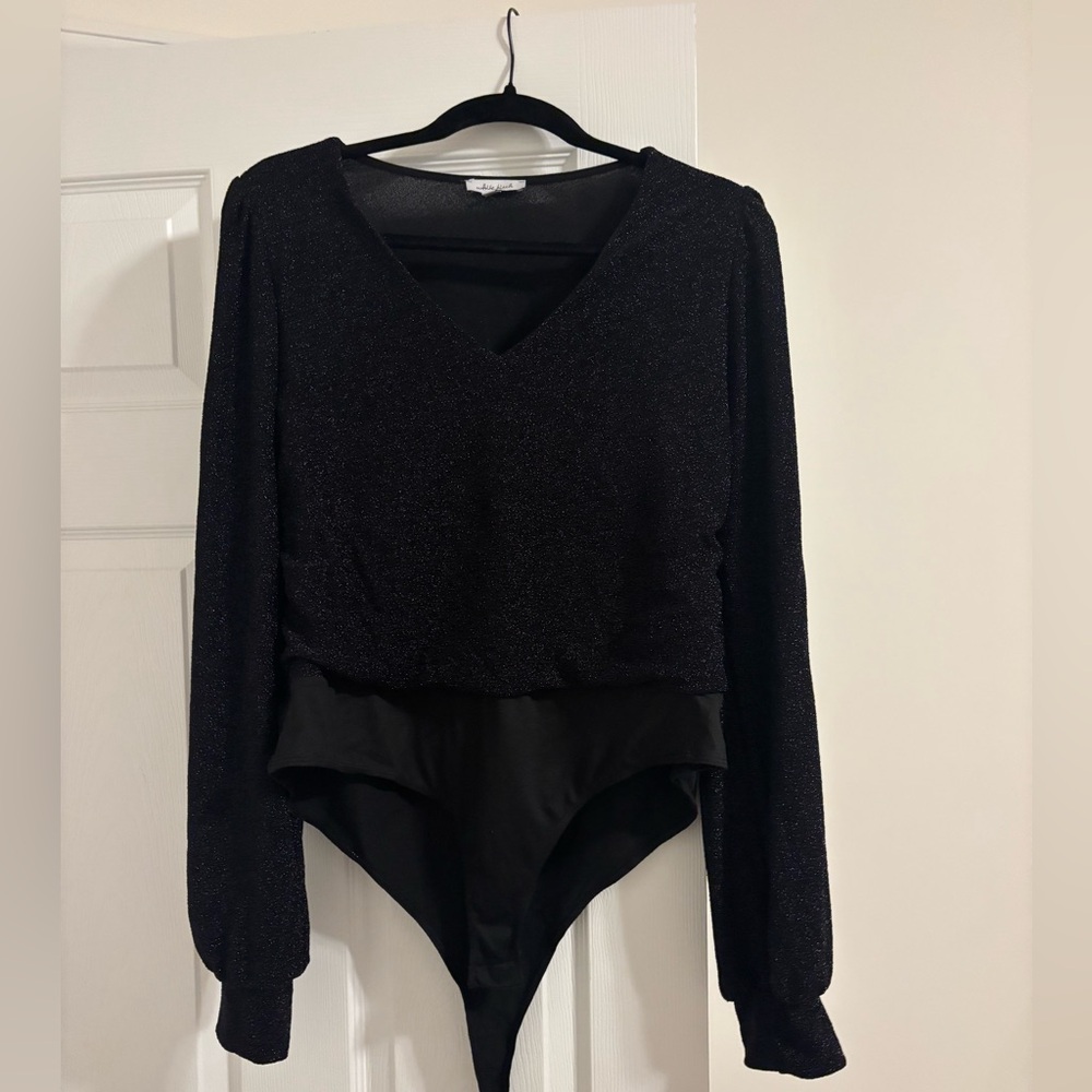 Elegant Black Long Sleeve Women's Bodysuit